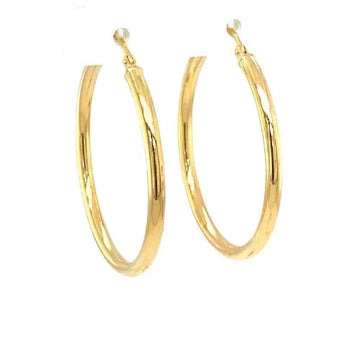 9 Carat Yellow Gold Italian Made 35mm Hollow Hoop Earrings