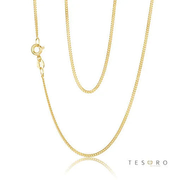 9 Carat Yellow Gold Grumette 2 Sided Curb Chain