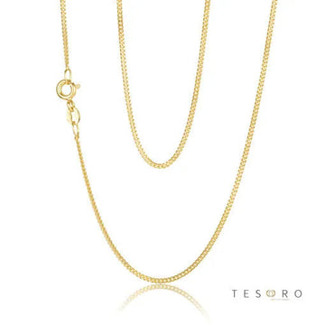 9 Carat Yellow Gold Grumette 2 Sided Curb Chain
