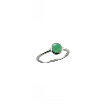 Sterling Silver 6mm Round Chrysoprase Fine Ring