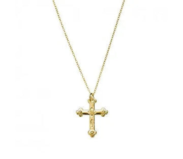 Yellow Gold Cross With Cubic Zirconia
