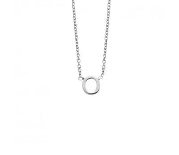 Sterling Silver Necklace With Initial Pendant O