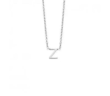 Sterling Silver Necklace with Initial Pendant Z