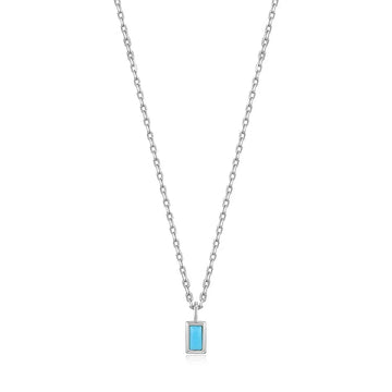 Ania Haie Turquoise Drop Pendant Silver Necklace.