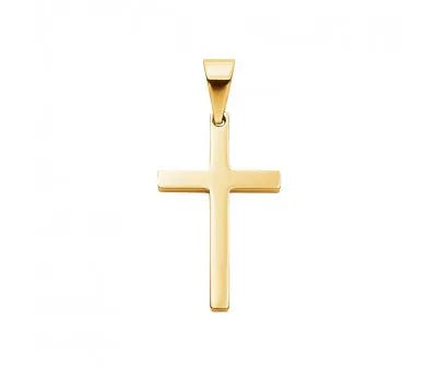 Blaze Stainless Steel Gold Plain Cross Pendant