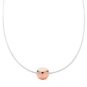 Omega Chain with Rose Gold Ball Pendant Necklace