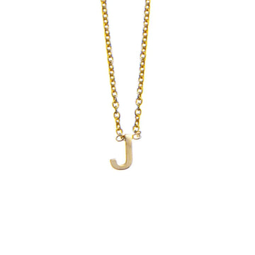 Gold Plated Sterling Silver Necklace With Initial "J" Pendant