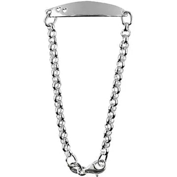 Engraveable Baby ID Bracelet wth 2 Cutout Hearts on ID Plate.