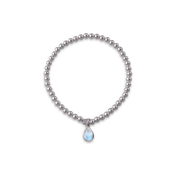 Stretchy Bracelet With Pear Moonstone