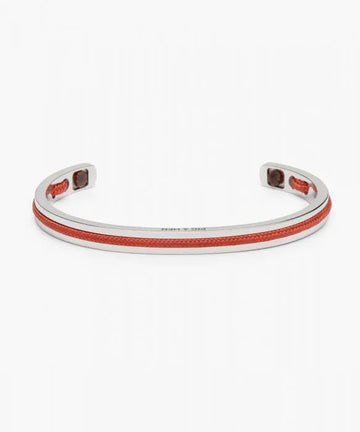 Pig & Hen 'Navarach' Cuff in Coral Red & Silver