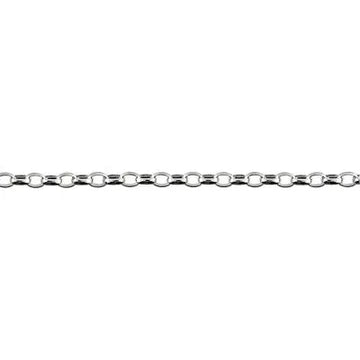Oval Belcher Link Anklet in Sterling Silver