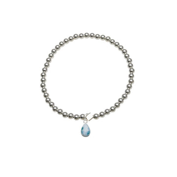 Von Treskow Stretchy Bracelet With Pear Shaped Larimar