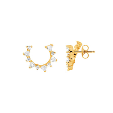 Ellani Trillion & Round Open Circle Earrings