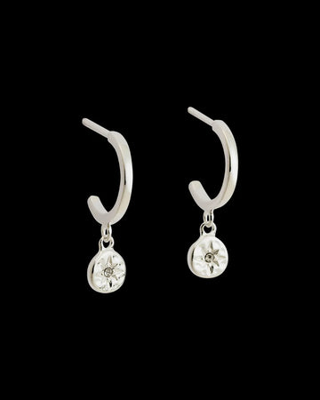 Kirstin Ash Silver Star Coin Hoops Set