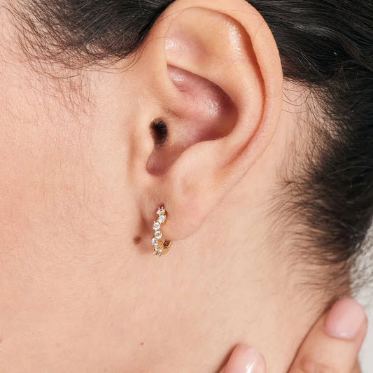 Ania Haie Silver Sparkle Cluster Huggie Hoop Earrings
