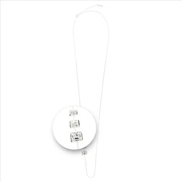 Nikki Lissoni Silver Plated Square Stones Necklace 80cm