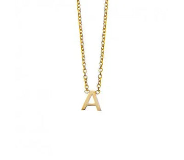 Gold Plated Necklace "A" Petite Initial Pendant