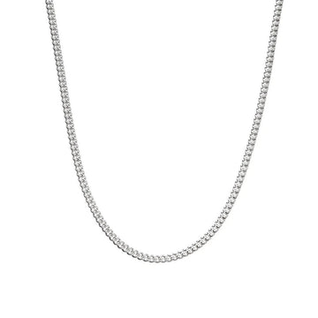 Sterling Silver Diamond Cut Fine Curb Chain
