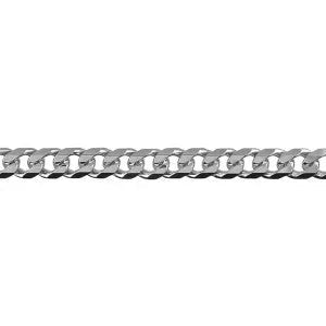 Sterling Silver Bevelled Diamond Cut Curb Chain
