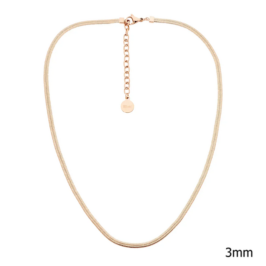 Ellani Rose Gold Plated Herringbone Chain 40+5cm