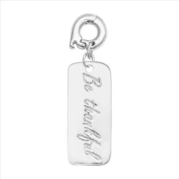 Nikki Lissoni Silver Plated 'Be Thankful' 25mm Charm