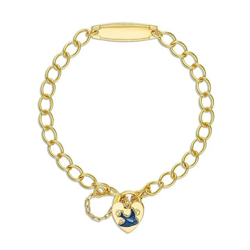 Brooklyn Bluebird Curb Bracelet with ID