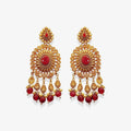 Kundan Jhumka Earrings with Red Beads and Pearl Drops | Fashion Jewelry Australia - Begum