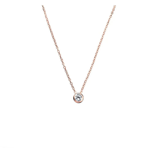 Sterling Silver Necklace withBezel Set CZ Pendant