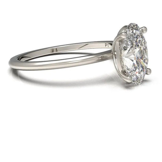 Anello moissanite con taglio ovale