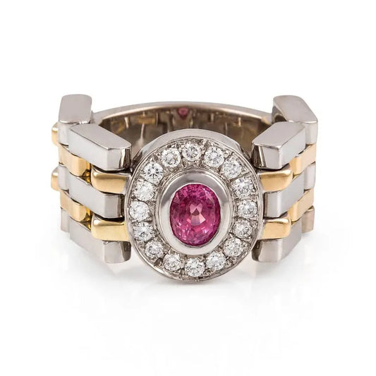 Rosa Zaffiro & Diamante Ring