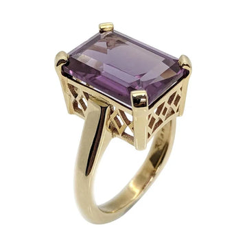 Art Deco Style Emerald Cut Alexandrite Ring