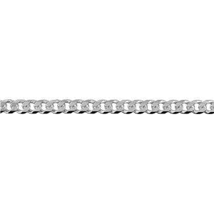 Bevelled Curb Diamond Cut Chain in Sterling Silver