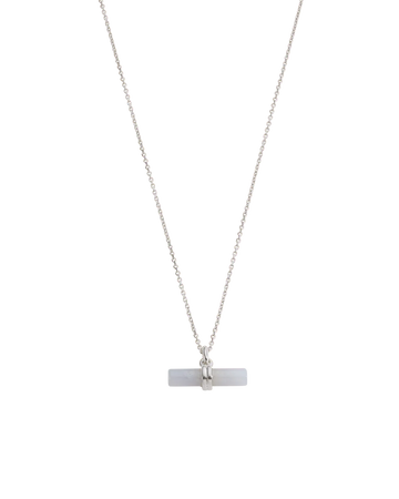 Blue Lace Agate T-Bar Necklace