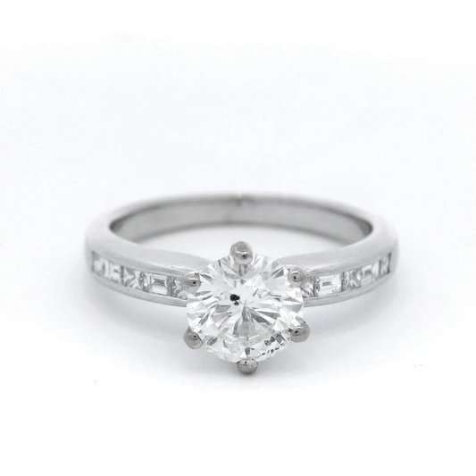 Shoulder Cut Diamond Set in White Gold