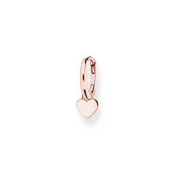 Thomas Sabo Rose Gold Single Hoop Earring With Heart Pendant