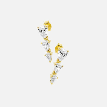Ellani 3 Pear CZ Drop Earring