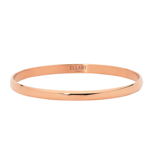 Ellani Stainless Steel Rose Gold Ip Plating 5mm Bangle