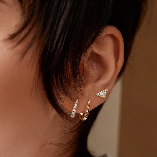 #4A SUNSHINE SIL TRIANGULAR PAVÉ STUDS
