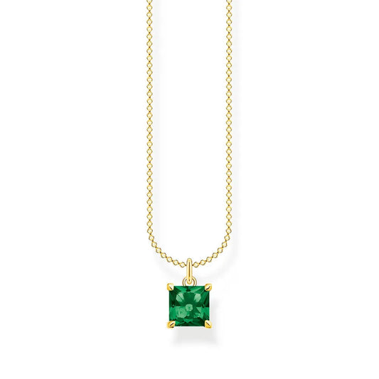 Thomas Sabo Necklace with Green Stone Gold