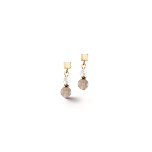 Coeur De Lion Elegance Gemstones Earrings Gold Agate