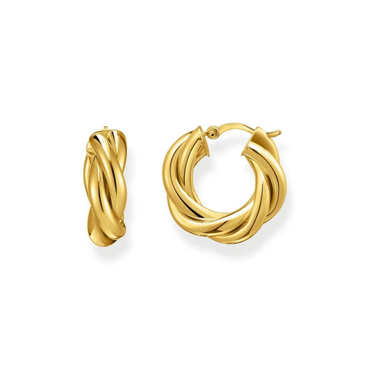 Thomas Sabo Hoop Earrings In Intertwined Design Gold