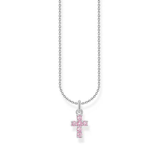 Thomas Sabo Necklace with Cross Pendant with Pink Zirconia