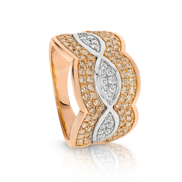 Dreamtime 9ct Rose Gold & White Gold Diamond Carcola Ring