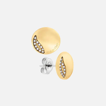 Calvin Klein Jewellery Gold Steel with Crystals Women's Stud Earrings