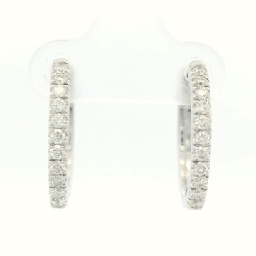 9 CARAT WHITE GOLD DIA HUGGIE .51CT DIA