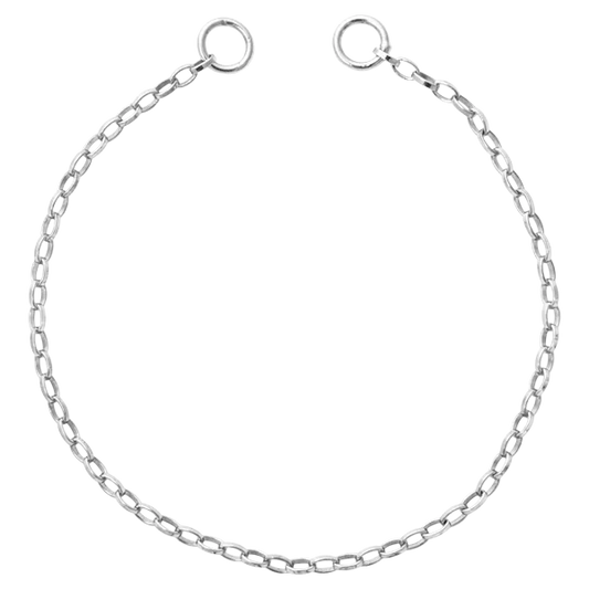 Nikki Lissoni Silver Oval Cable Tag Bracelet 13cm