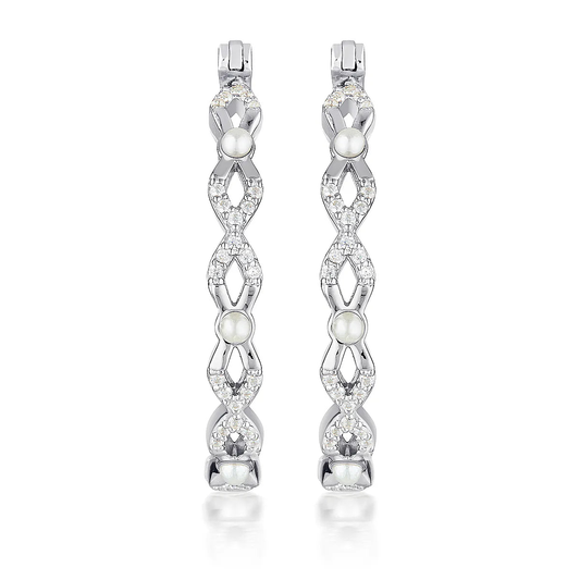 Georgini Red Carpet Ovation Earrings Pearl/ Silver