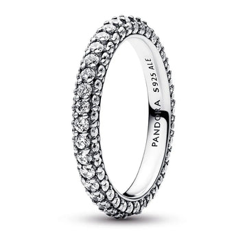 Sterling silver ring with clear cubic zirconia
