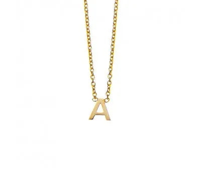 Gold Plated Necklace "A" Petite Initial Pendant