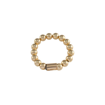 Von Treskow Gold Plated Filled Stretchy Ring with VT Triangle Ring